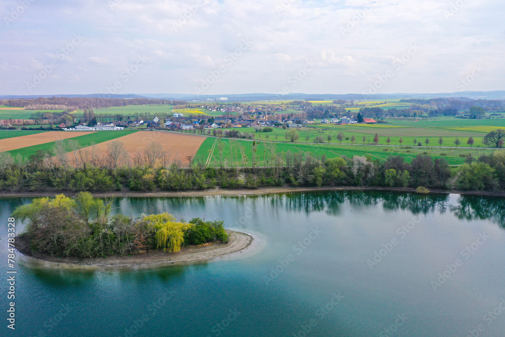 landscape with lake and trees landscape with lake and trees