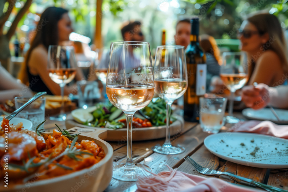 Alfresco Dining Experience with Rose Wine