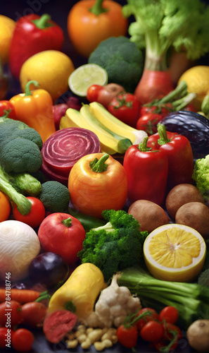 Vegetables, fruits, citrus fruits and berries in abundance