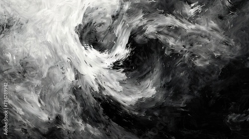 Abstract Oil Painting effect background, Monochrome and Black & White: Focusing on the power of grayscale. 