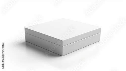 Modern illustration of plain white box isolated on white background with reflection. Mock Up Template Intended For Your Design, White box modern, template design element, Modern illustration.
