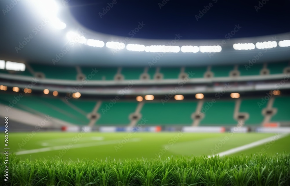 Green grass on the stadium