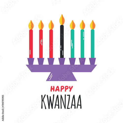 Kwanzaa card isolated vector illustration