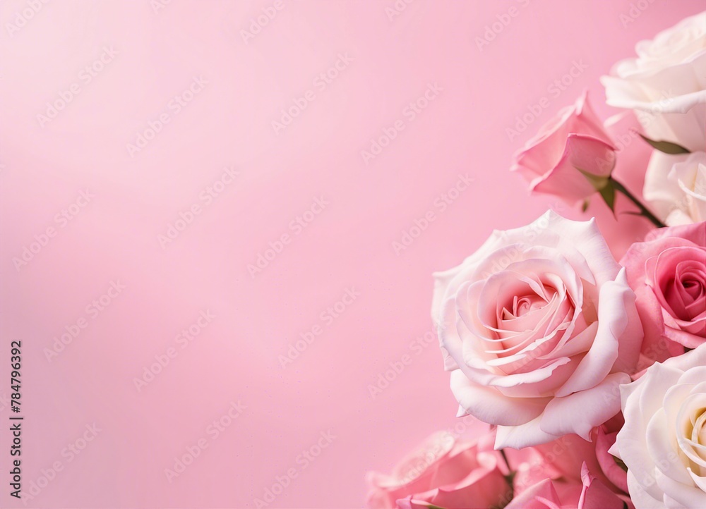 pink roses on a pink background