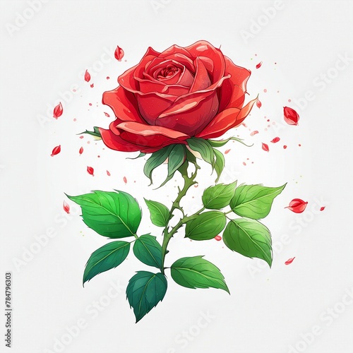 red rose isolated