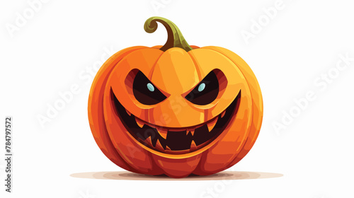 Vector illustration of a funny pumpkin face for Hal