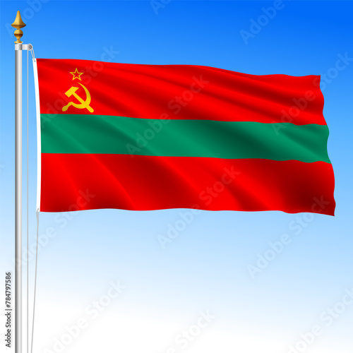 Transnistria territorial waving flag, Moldova, europe, vector illustration photo