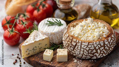 Roquefort with cheddar parmesan and soft feta