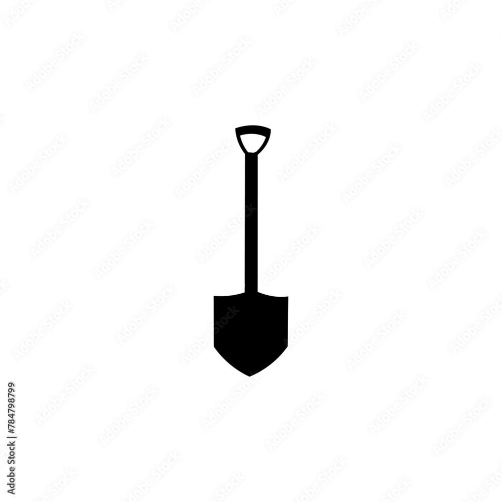 garden shovel, sketch vector illustration, isolated on a white background. garden shovel, sketch vector illustration, isolated on a white background.