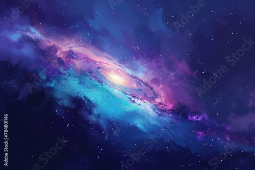 Starry Galaxy Night Sky, purple theme, wallpaper illustration background photo