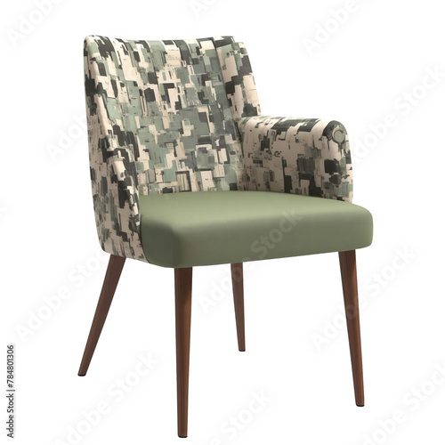 Modern Cushion and Armchair isolated on transparent background PNG Image. Generative AI. photo