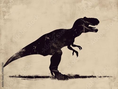 Tyrannosaurus Rex Silhouette in Desert photo