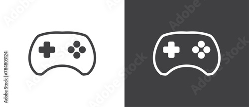 Gamepads vector icon. Game controller icon. Video game console icon. Vector illustration Gamepads icon symbol sign in black and white background. 
