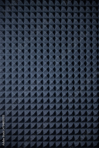 Obraz na płótnie Background of sound absorbing sponge. Wall soundproofing. Pyramid style padding layer panel for voice recording. w salonie