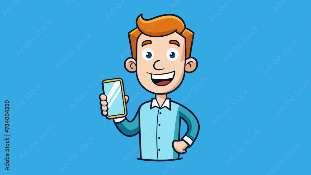 A person is holding a smartphone vector illustration A person is holding a smartphone vector illustration