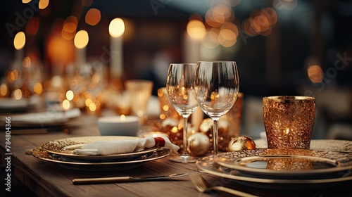 place setting at a table in the night elegant UHD Wallpaper