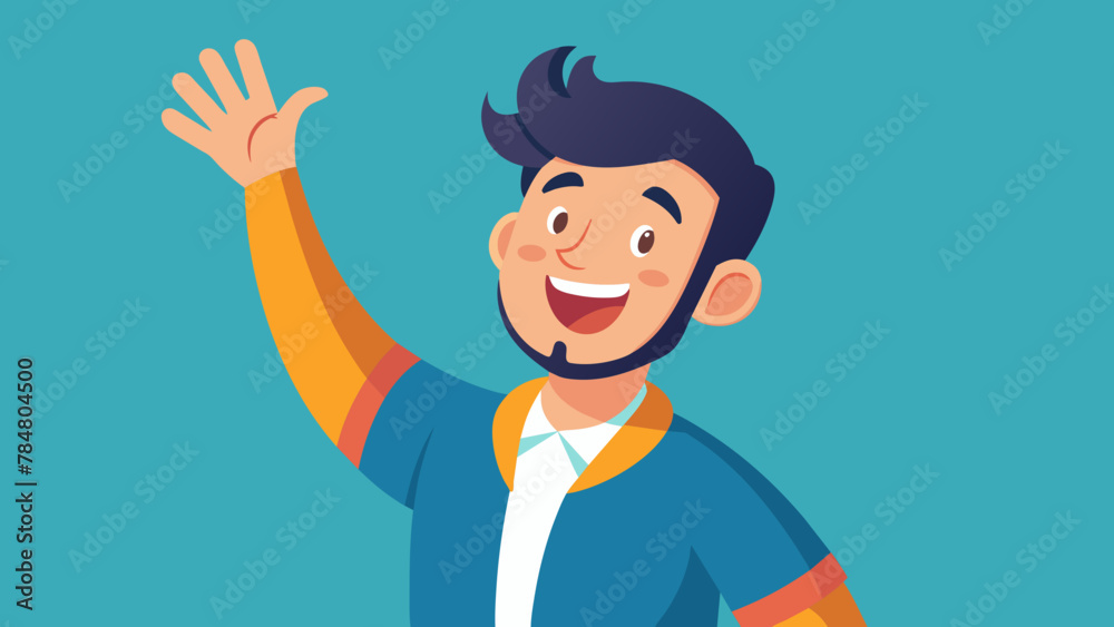 happy man shows gesture cool vector illustration