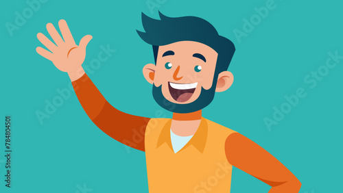 happy man shows gesture cool vector illustration