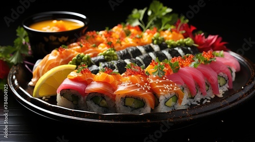 Plate of Sushi isolated UHD Wallpaper