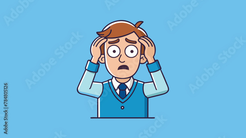  headache fatigue or upset man vector illustration