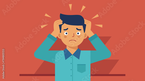  headache fatigue or upset man vector illustration