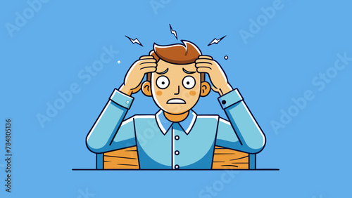  headache fatigue or upset man vector illustration