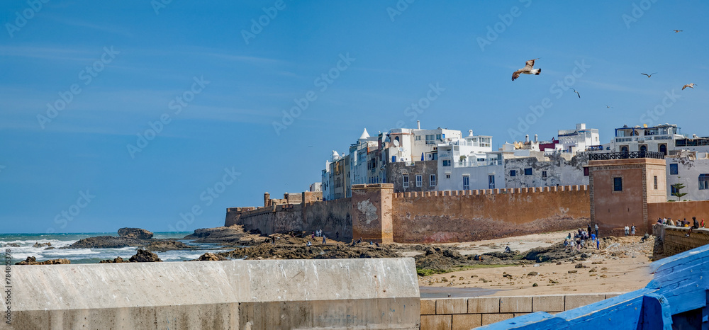 Panoramic view at Essaouira in Morocco on a sunny day