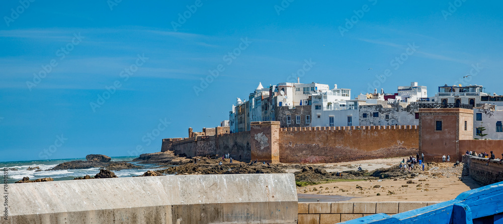 Panoramic view at Essaouira in Morocco on a sunny day