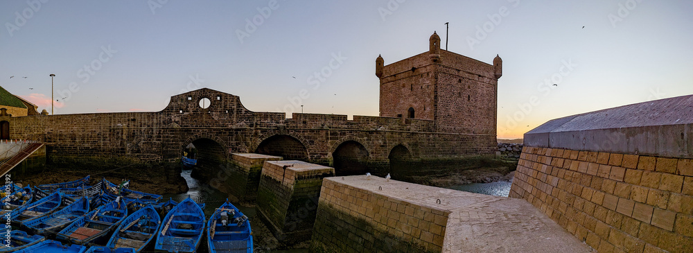 Panoramic view at Essaouira in Morocco on a sunny day