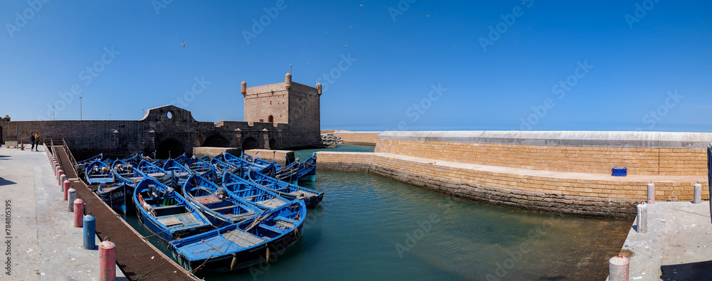 Panoramic view at Essaouira in Morocco on a sunny day