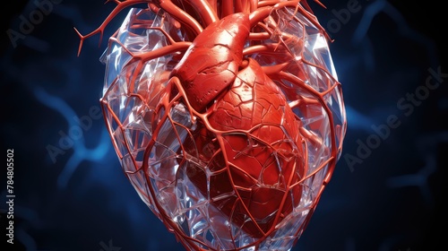 Human heart anatomy form lines and triangles UHD Wallpaper photo
