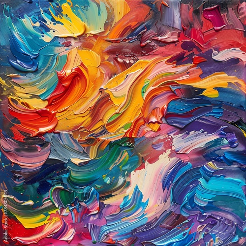 Capture the concept of Feedback in a dynamic, vibrant oil painting where sound waves are visually translated into colorful, textured strokes of paint