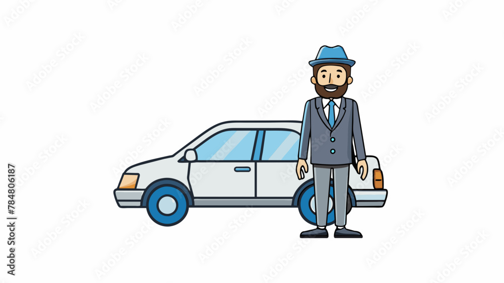  jewish car dealer vector illustration