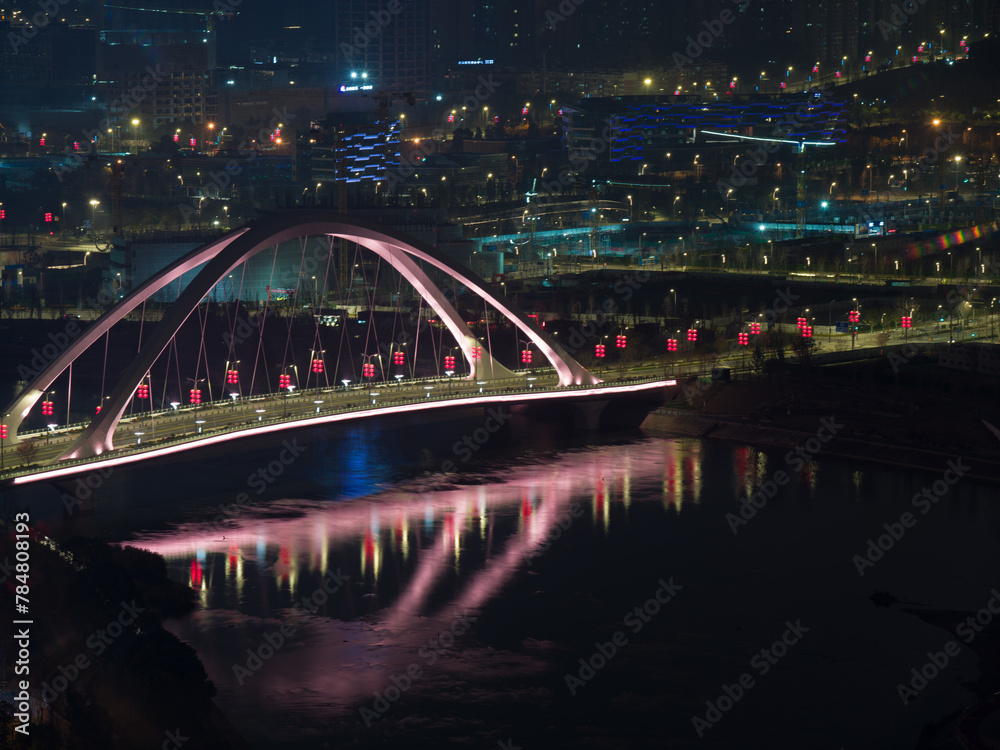 bridge over the river at night