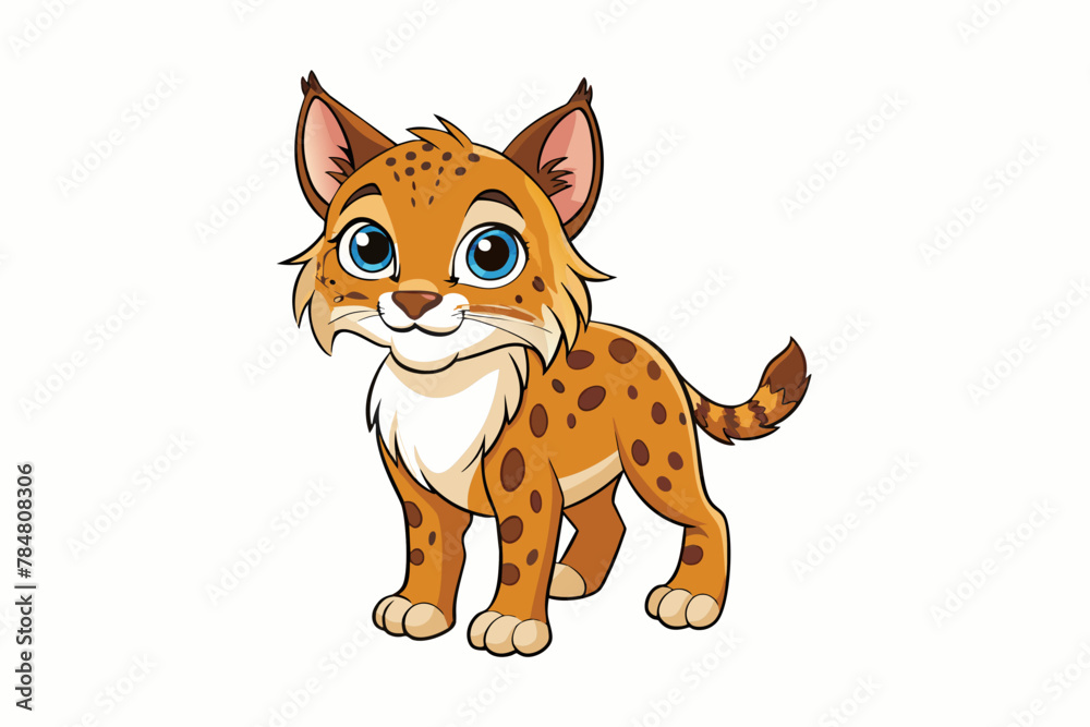 bobcat  cat vector illustration