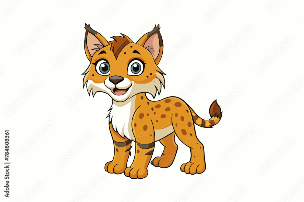 bobcat  cat vector illustration