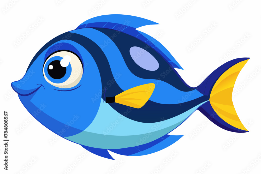 blue tang fish vector illustration
