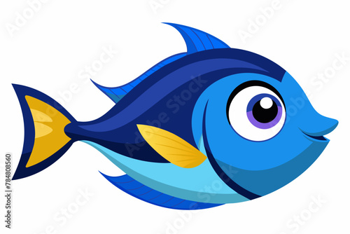 blue tang fish vector illustration photo