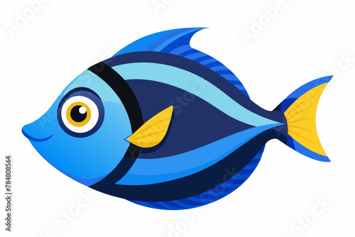 blue tang fish vector illustration