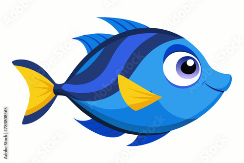 blue tang fish vector illustration