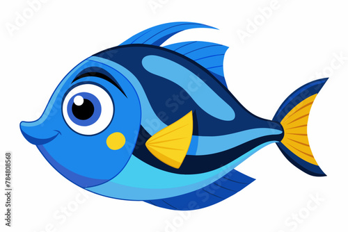 blue tang fish vector illustration