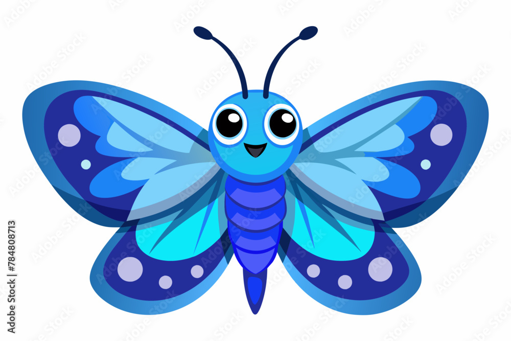 blue butterfly moth vector illustration