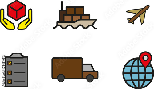 icon logistik vector delivery warehouse