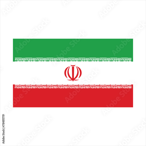 flag of iran, iranian flag vector graphic isolated fully editable and scaleable, original Iranian flag colors and symbols photo