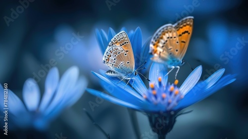 Butterfly Flower Image. Beautiful butterfly on a blue flower.. this photo contains a beautiful butterfly with wings sitting on a blue flower.a nice, cute and newest natural photo of a flower.  ,  photo
