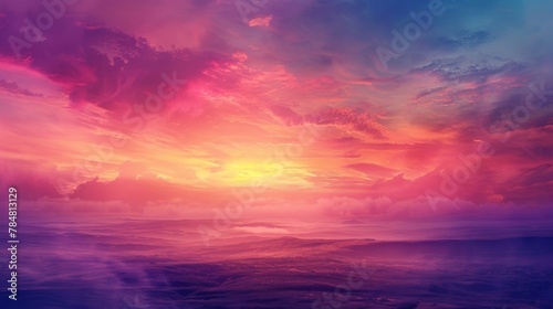 A dreamy and whimsical gradient sunset background showcasing a beautiful blend of colors. © Justlight