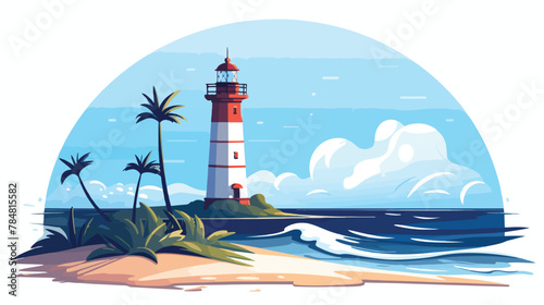 Vector image beach element icon with blue background