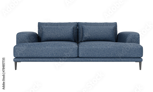 Modern and luxury blue sofa isolated on white background. Furniture Collection.