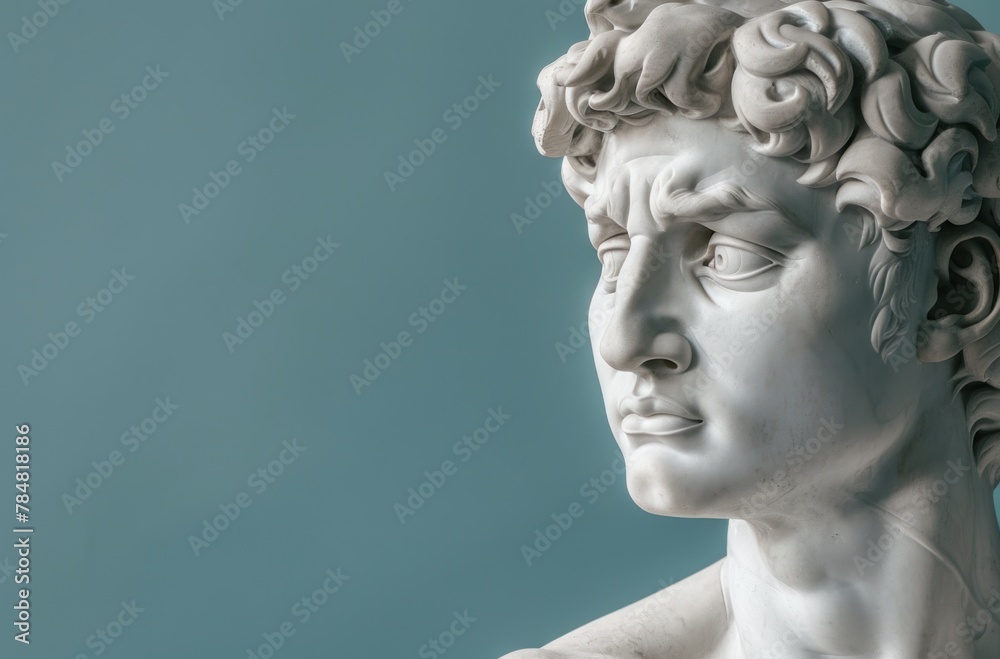 Profile of a Classic Marble Statue with a Thoughtful Gaze