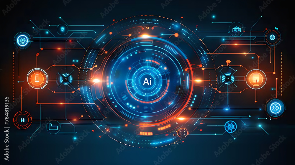 illustration of AI technology. abstract technology background. high-tech and often enigmatic nature of such imagery, drawing inspiration from various scientific and technological concepts. illustration of AI technology. abstract technology background. high-tech and often enigmatic nature of such imagery, drawing inspiration from various scientific and technological concepts.